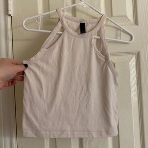 White/Ivory Strappy Halter Crop Top